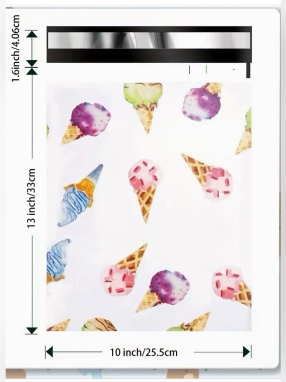 30 10” x 13” Ice Cream Cone Poly Mailers LAST SET
